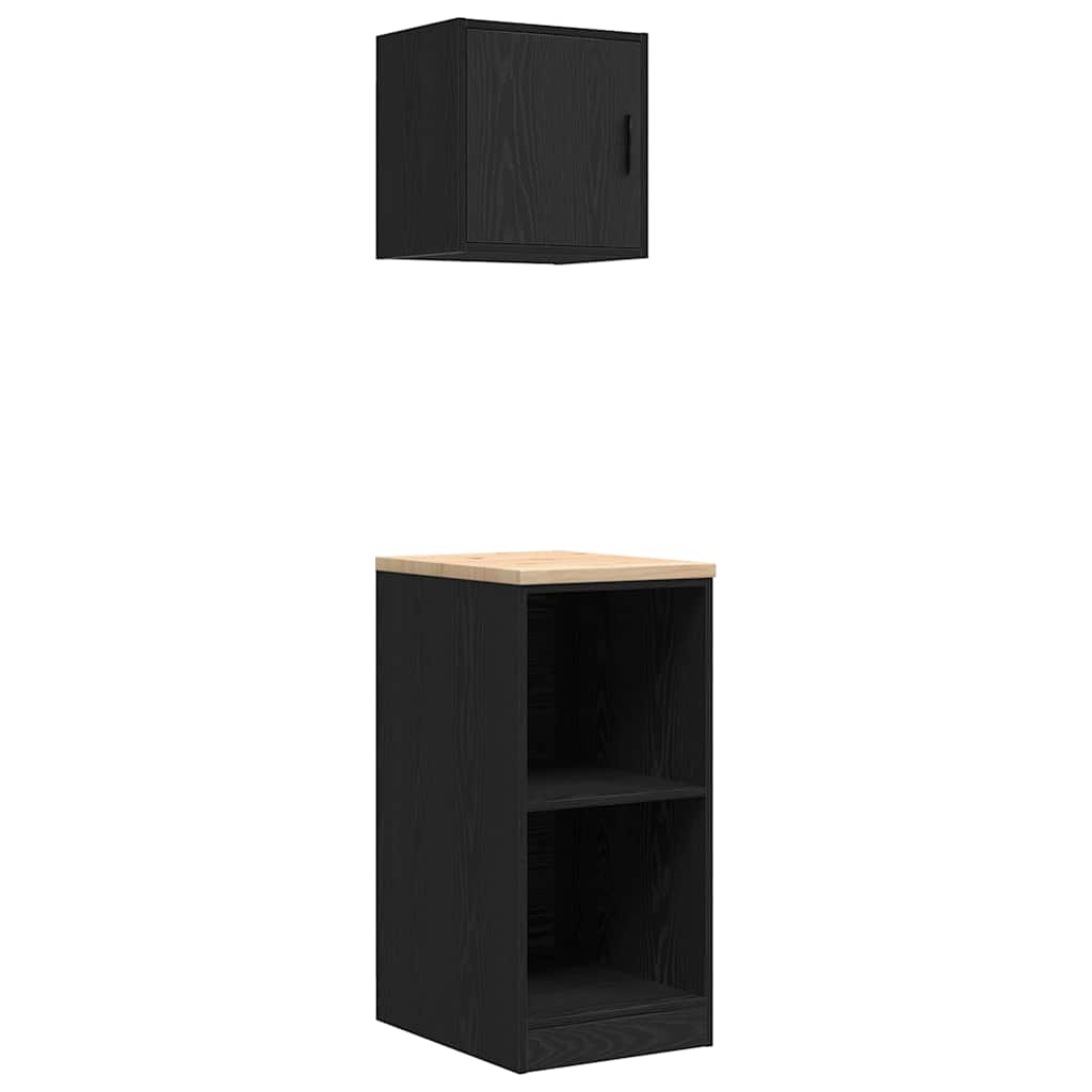 Vidaxl garagekasten 2 st spaanplaat zwart