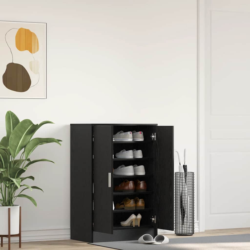 Vidaxl schoenenkast 60x35x92 cm spaanplaat zwart eikenkleurig