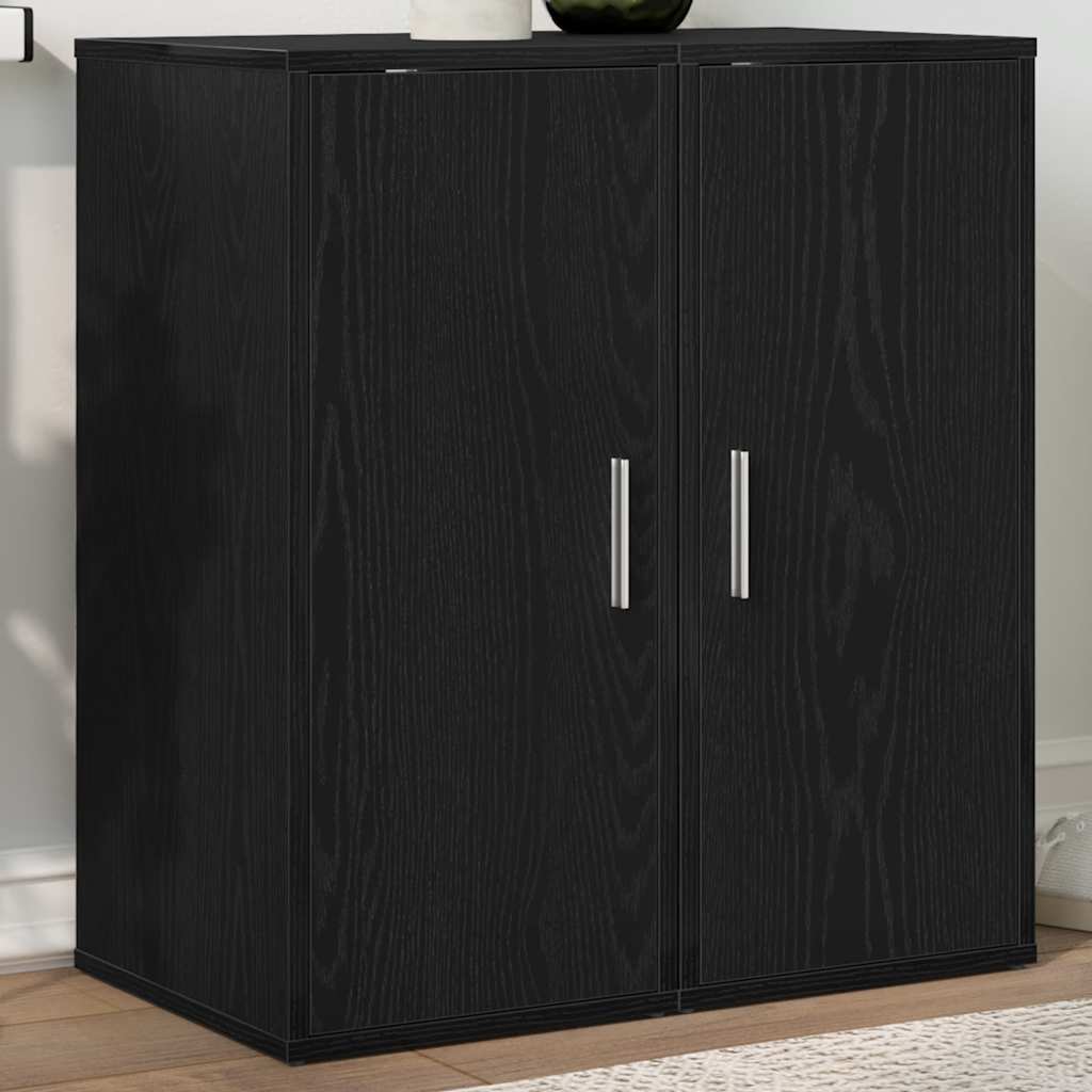 Vidaxl schoenenkasten 32x35x70 cm spaanplaat 2 st zwart eikenkleurig