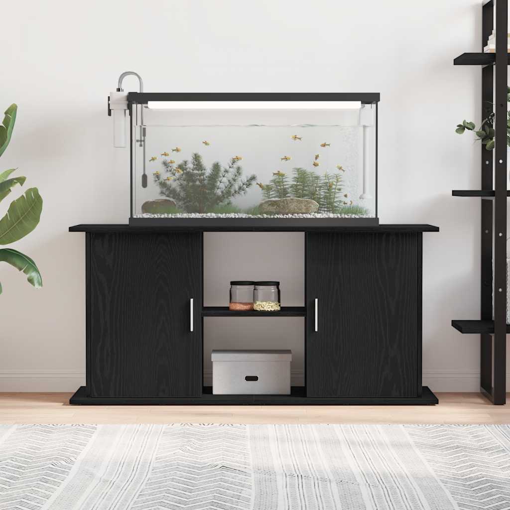 Vidaxl aquariumstandaard 121x41x58 cm spaanplaat zwart eikenkleurig