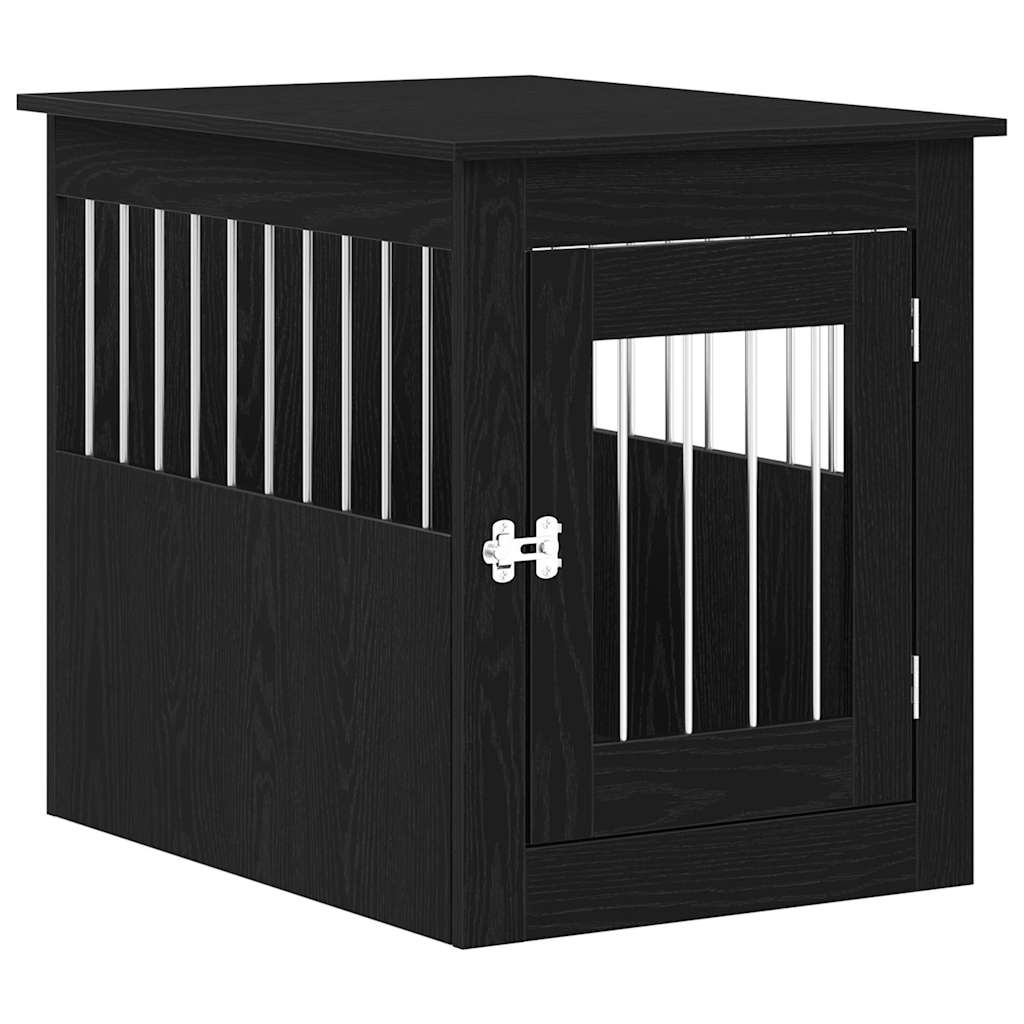 Vidaxl hondenbenchmeubel 55x75x65 cm bewerkt hout zwart eikenkleurig