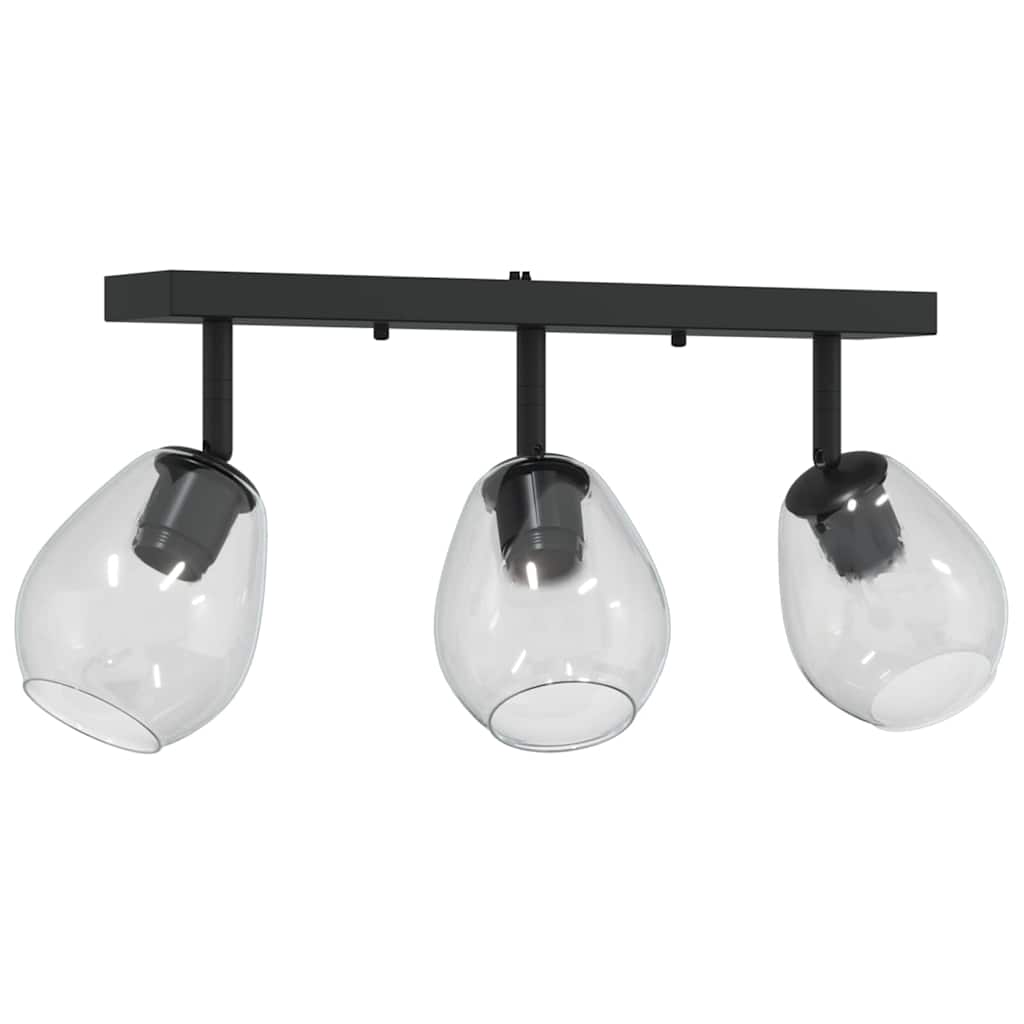 Vidaxl plafondspot zwart 54 x 13 x 26 cm glas en metaal