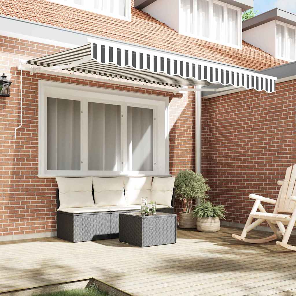 Vidaxl vervangingsdoek voor zonnescherm antraciet en wit 330 x 195 cm