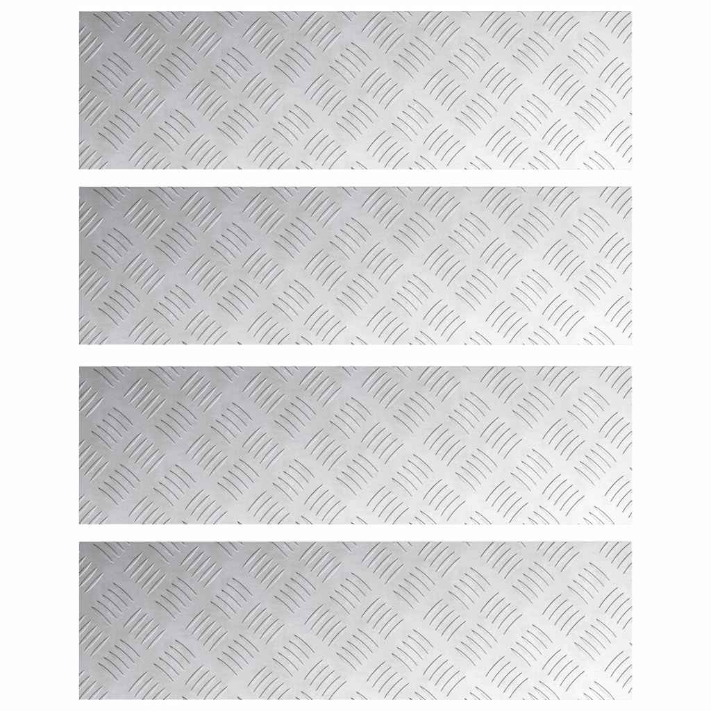 Vidaxl trap tread rechthoekig 4 pcs zilver 70 x 20 cm aluminium