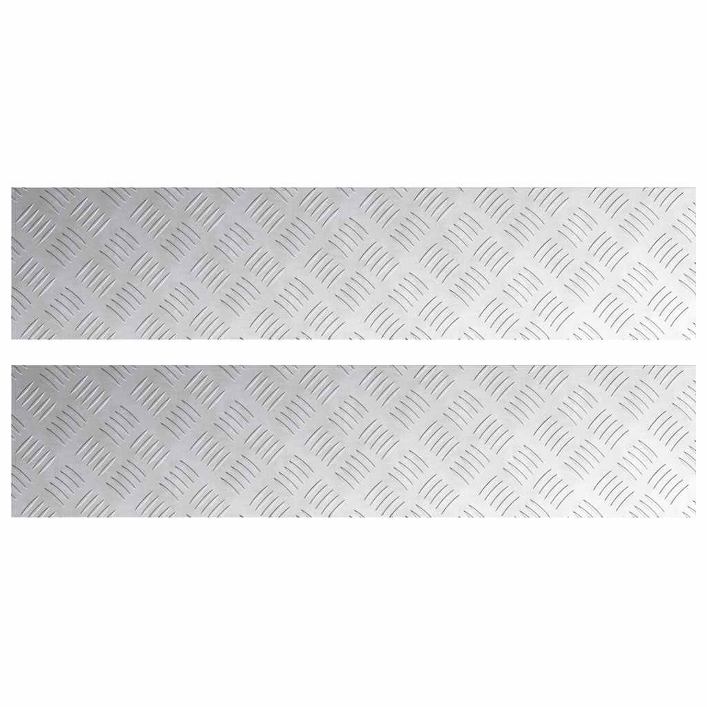 Vidaxl trap tread rechthoekig 2 pcs zilver 90 x 20 cm aluminium