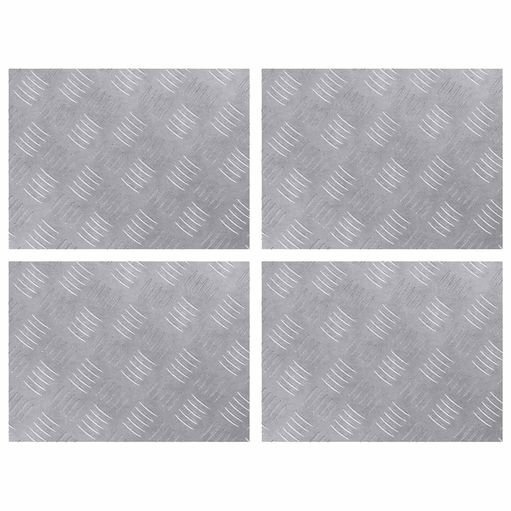 Vidaxl trap tread rechthoekig 4 pcs zilver 40 x 30 cm aluminium