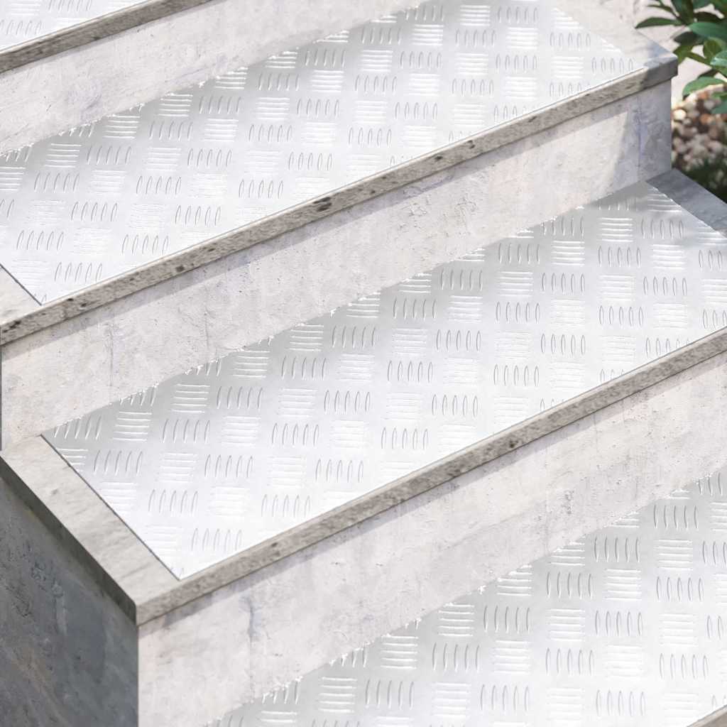 Vidaxl trap tread rechthoekig 2 pcs zilver 90 x 30 cm aluminium