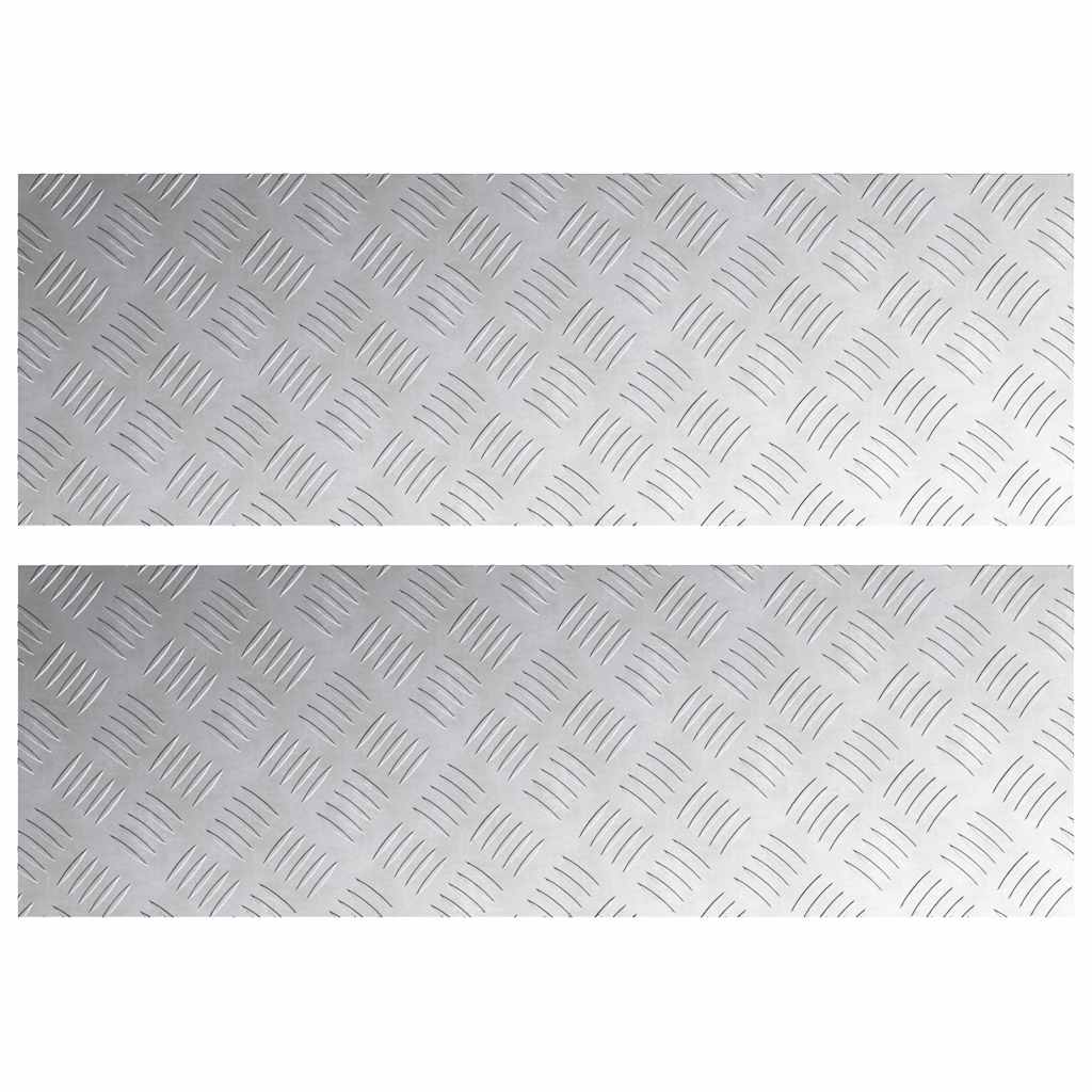 Vidaxl trap tread rechthoekig 2 pcs zilver 90 x 30 cm aluminium