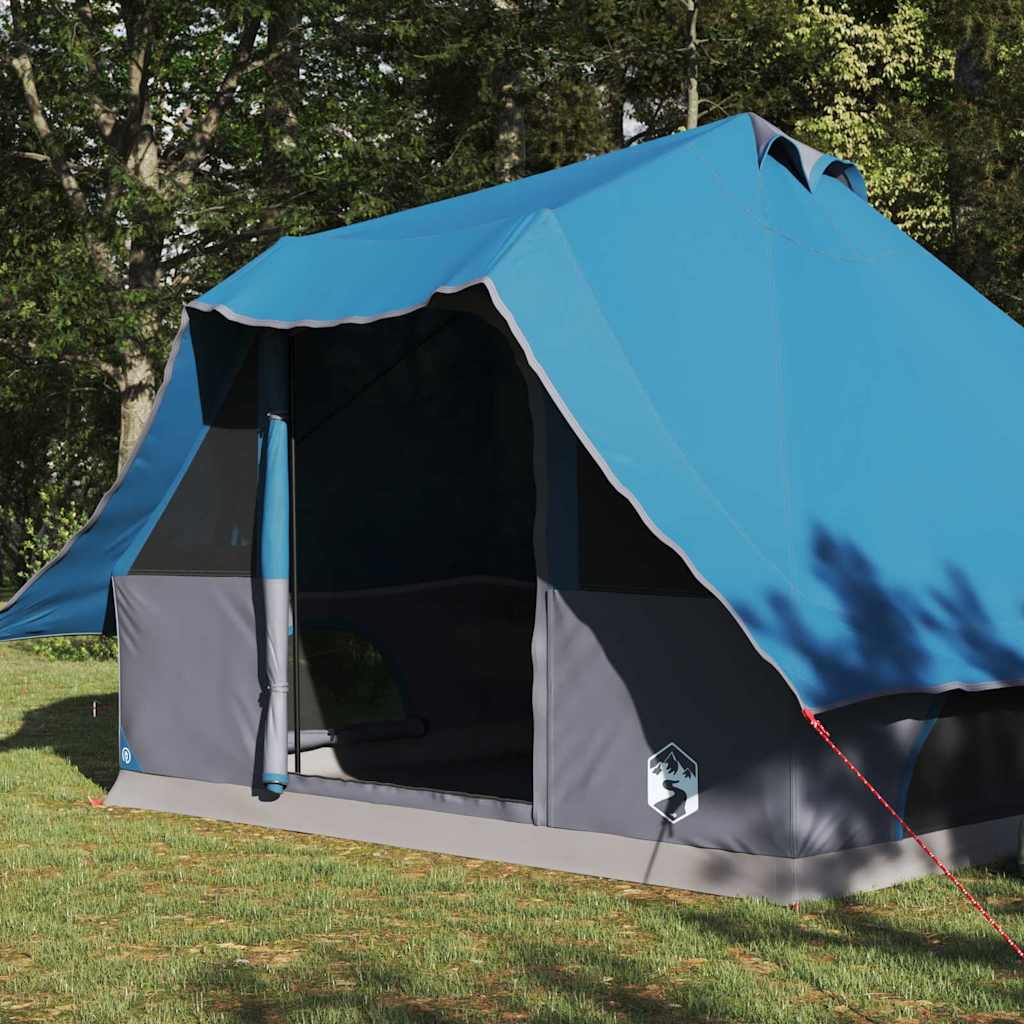 Vidaxl tipi tent met dak met opslag blauw 358 x 296 x 258 cm taft