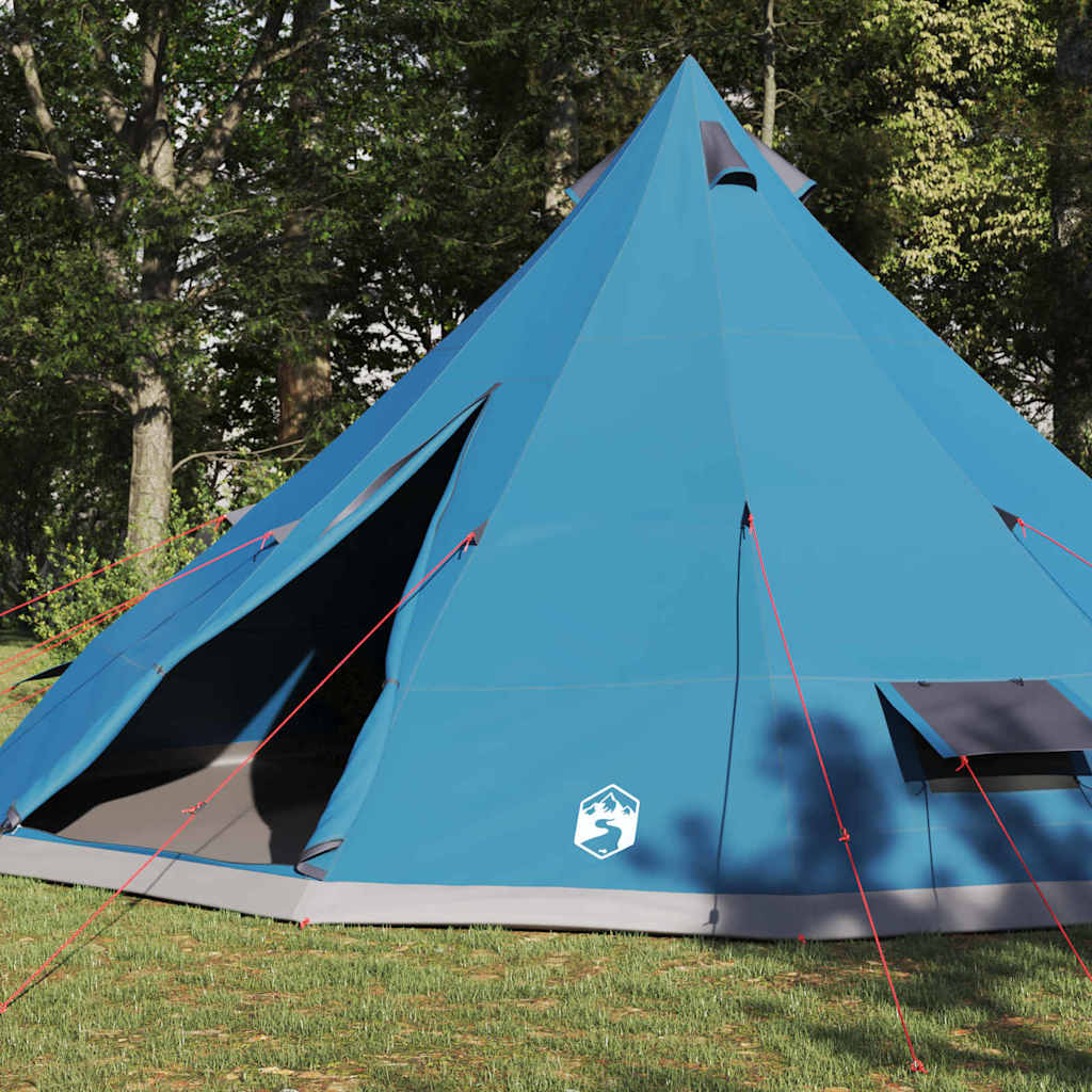 Vidaxl familie tipi tent tipi blauw en grijs 560 x 560 x 300 cm