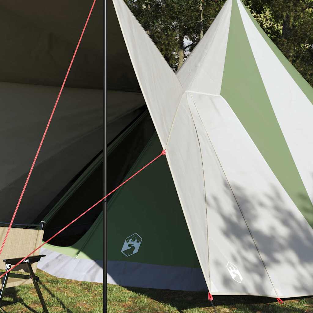 Vidaxl familie tipi tent tipi groen en beige 510 x 690 x 330 cm