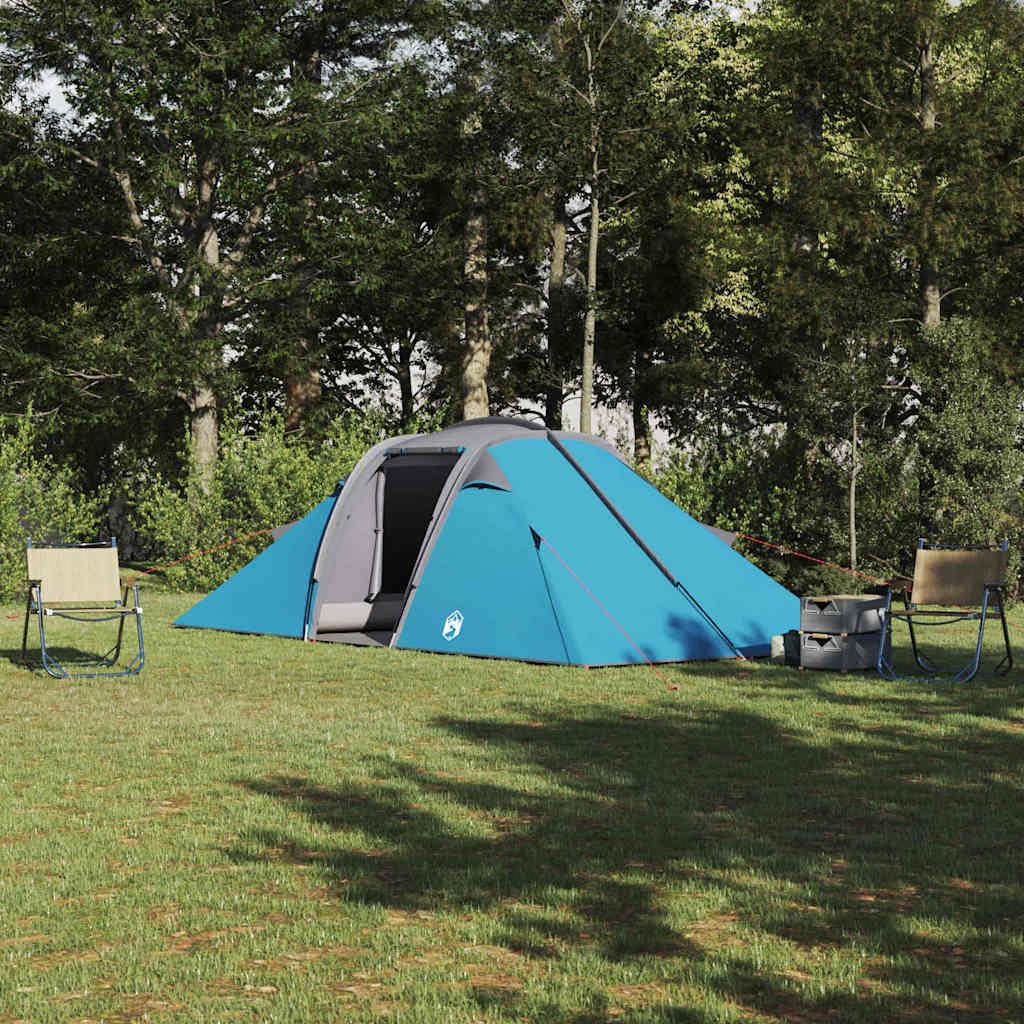 Vidaxl tunnel tent met dak met opslag blauw 510 x 240 x 156 cm taft