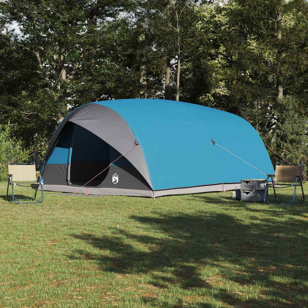 Vidaxl tunnel tent met dak met opslag blauw 500 x 348 x 200 cm taft
