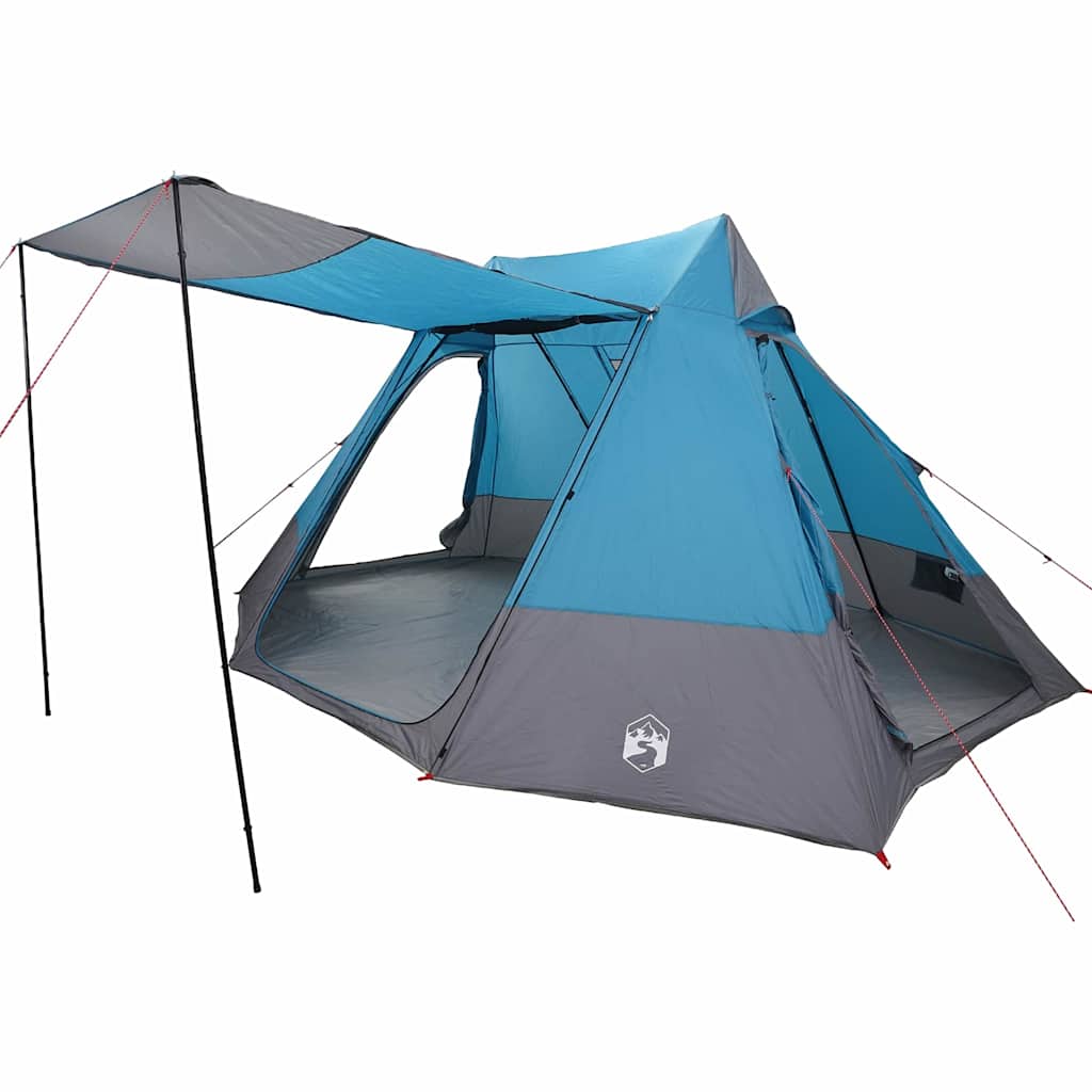 Vidaxl camping tent met dak met opslag blauw 482 x 360 x 227 cm taft