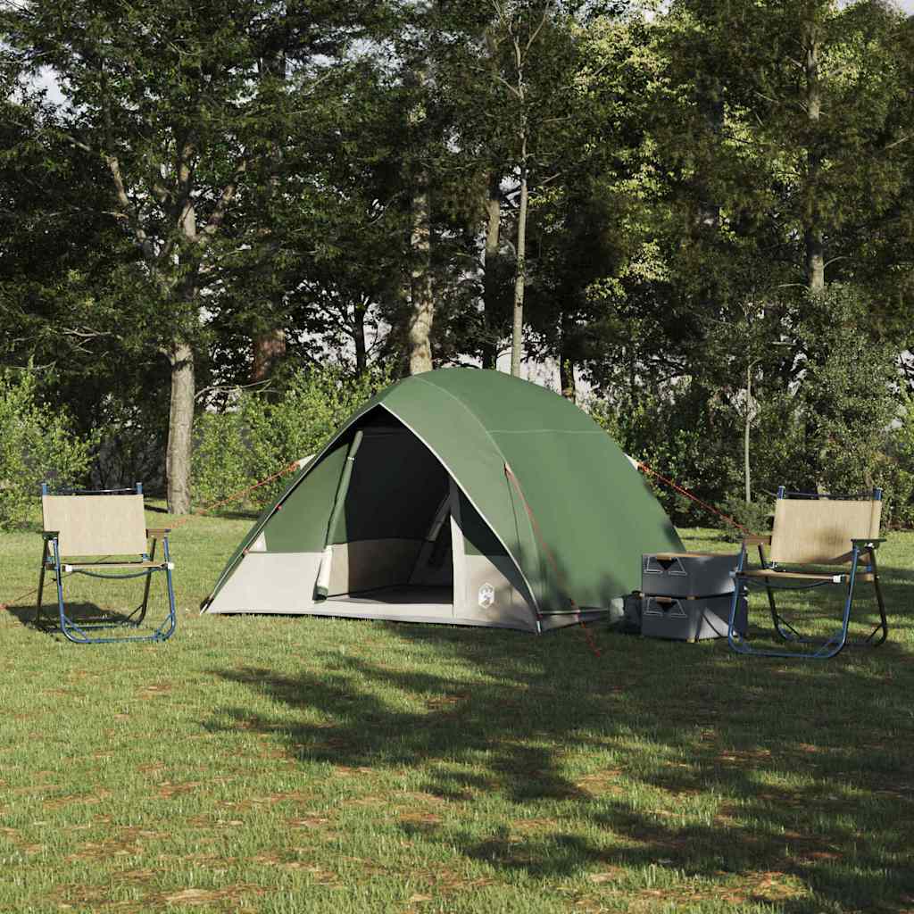 Vidaxl camping tent met dak met opslag groen 275 x 230 x 140 cm taft