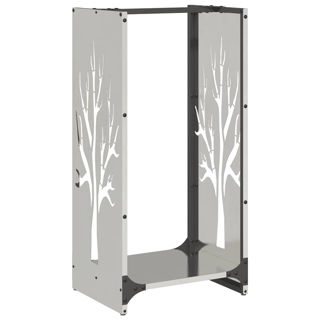 Vidaxl brandhoutrek 40x30x80 cm roestvrij staal