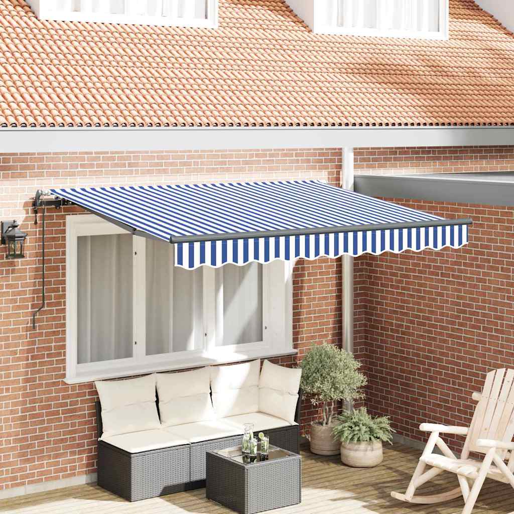 Vidaxl inklapbaar zonnescherm blauw 250 x 200 cm stof