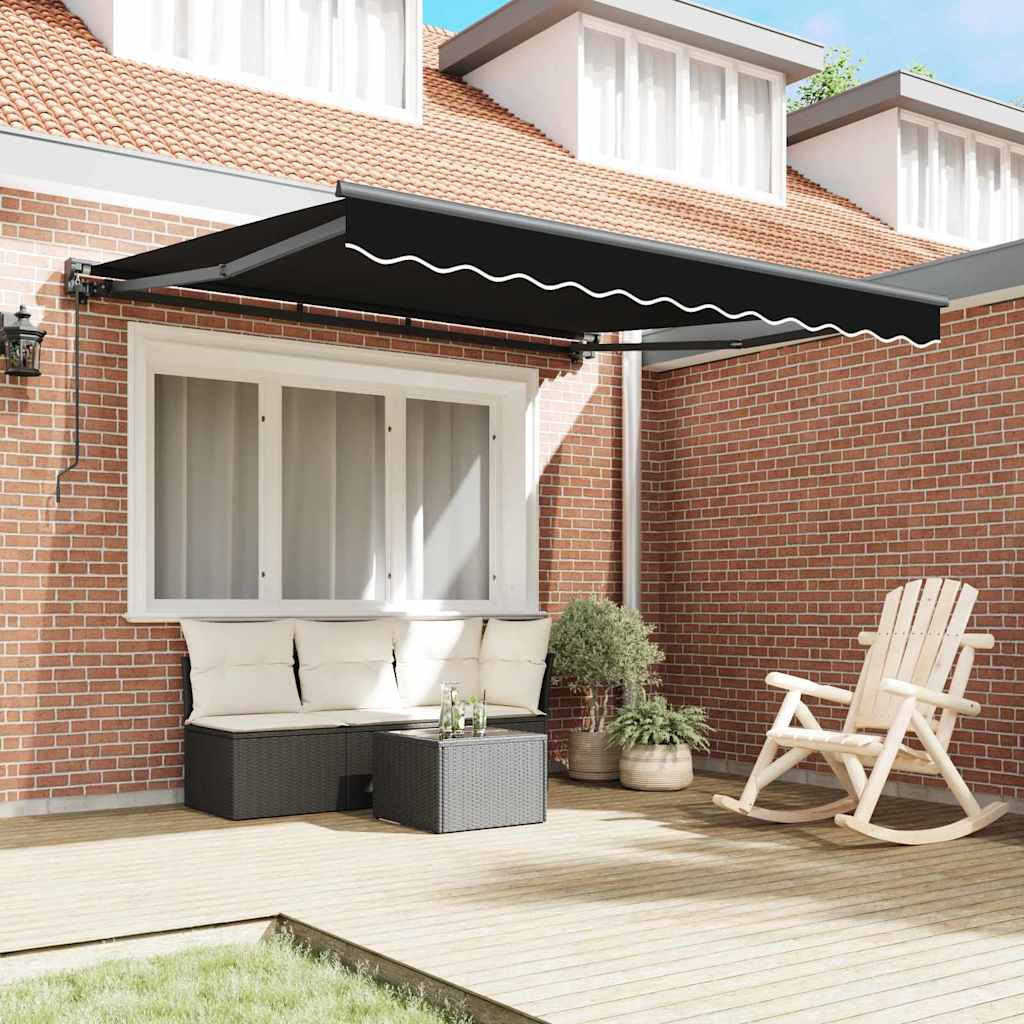 Vidaxl inklapbaar zonnescherm zwart 300 x 250 cm polyester en metaal