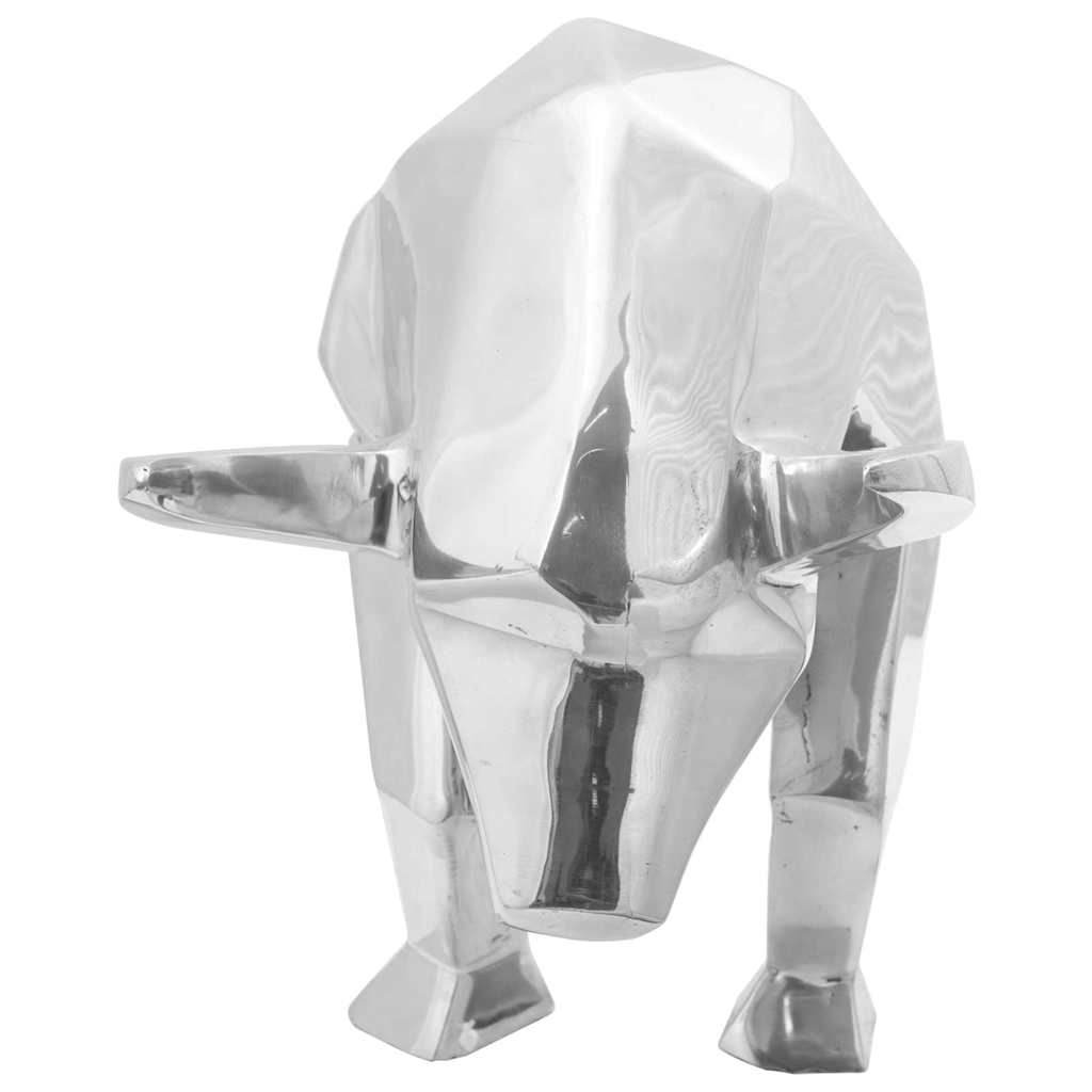Vidaxl stierensculptuur zilver 74 x 23 x 39 cm aluminium