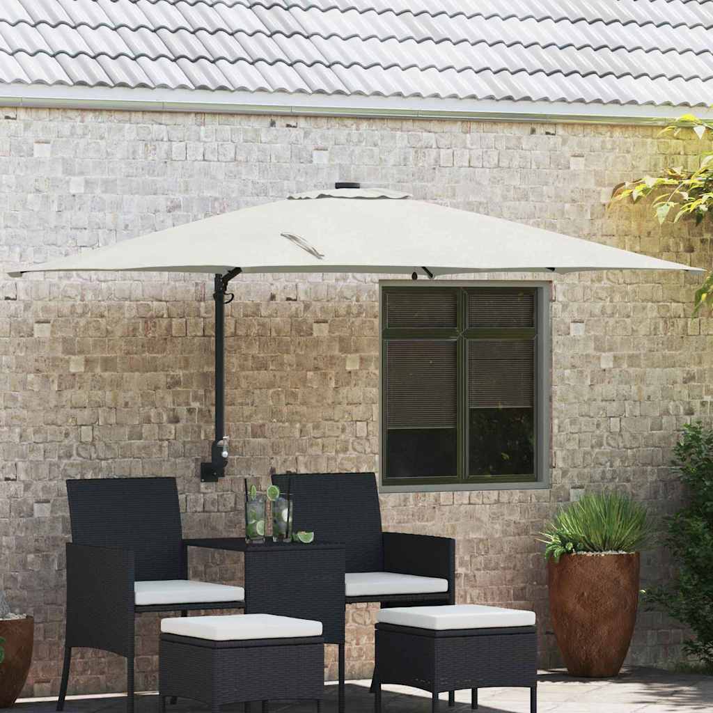 Vidaxl tuinparasol zand 248,5 x 247,5 x 160 cm polyester en staal