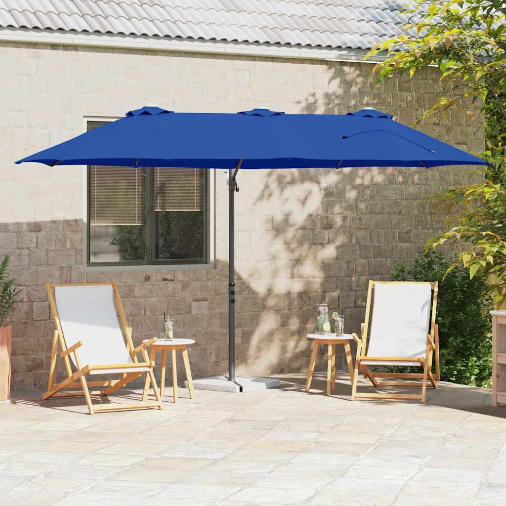 Vidaxl parasol azurblauw 372 x 198 x 243 cm polyester en aluminium
