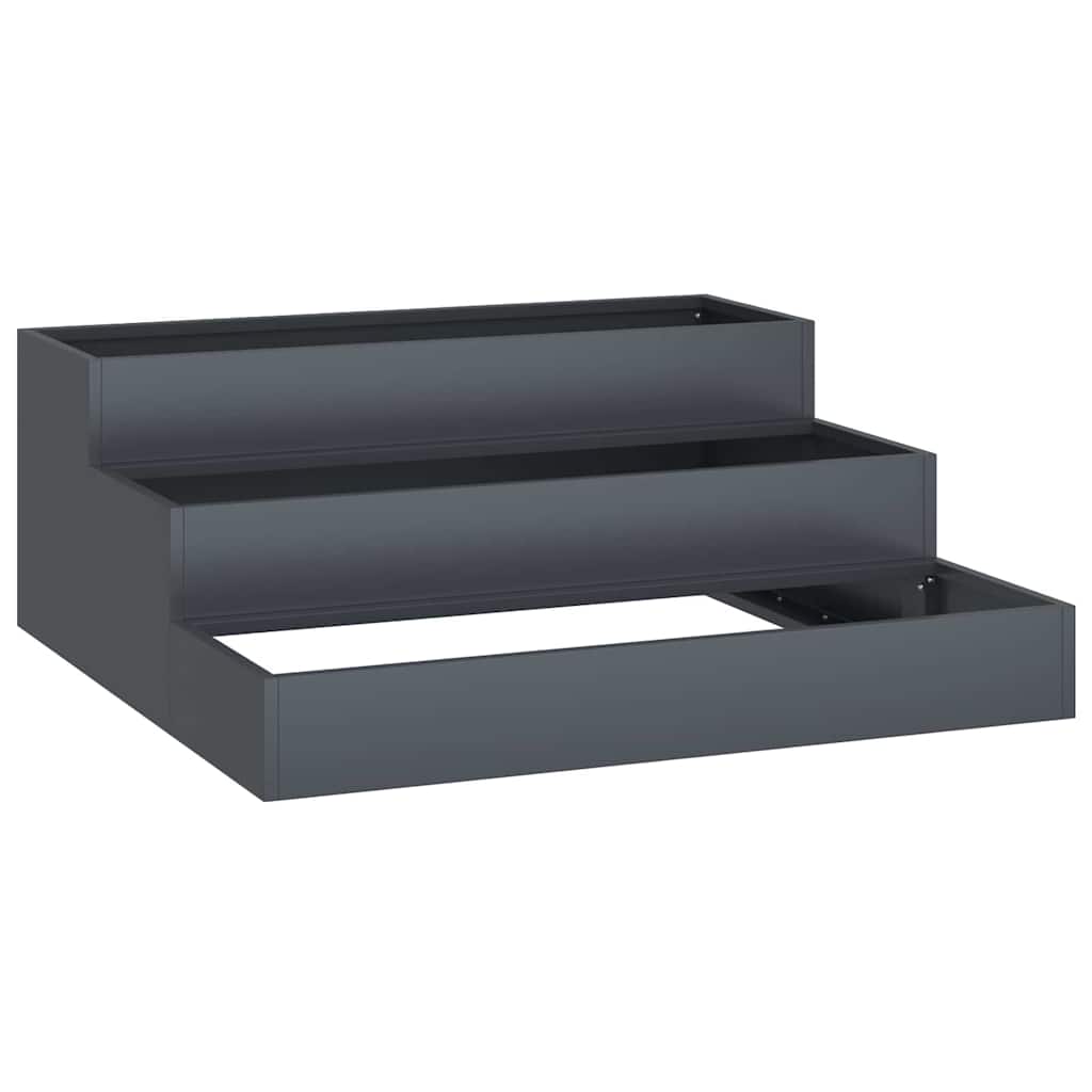 Vidaxl tuin bloempot antraciet 90 x 90 x 35 cm koudgewalst staal