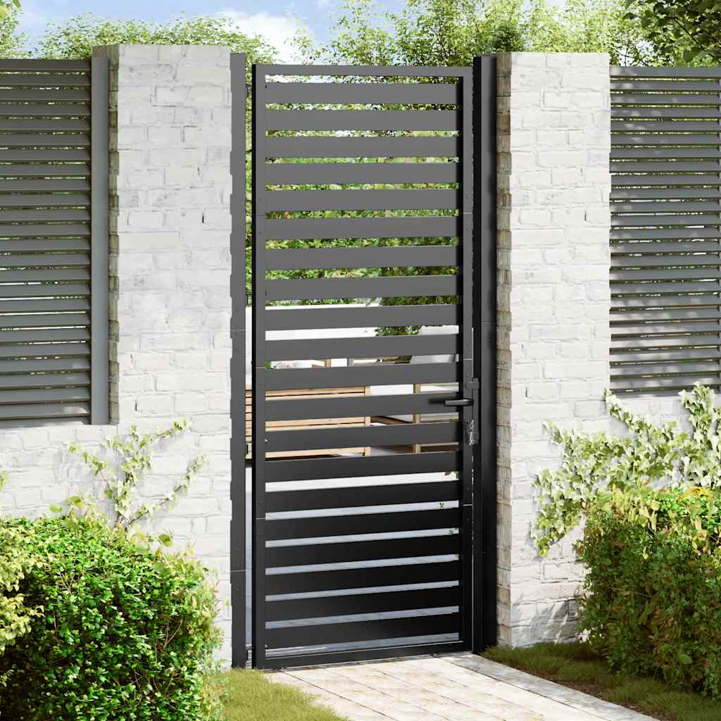 Vidaxl tuinhek afsluitbaar 100x200 cm aluminium zwart