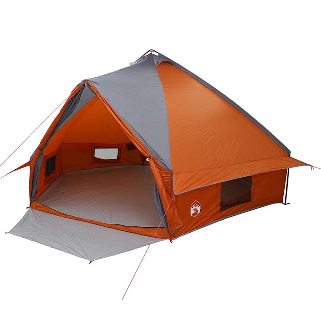 Vidaxl teepee tent met dak grijs en oranje 490 x 410 x 210 cm