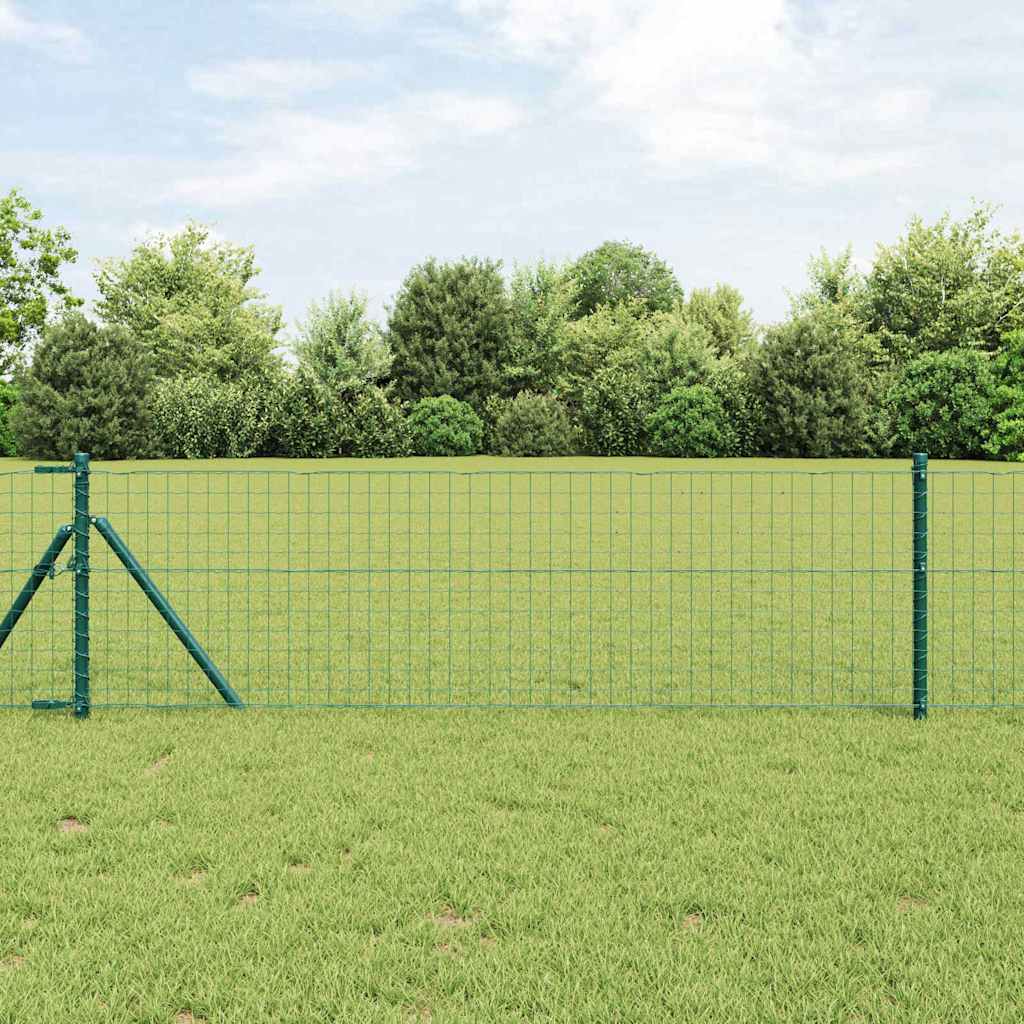 Vidaxl afrasteringspaal 13 pcs groen staal