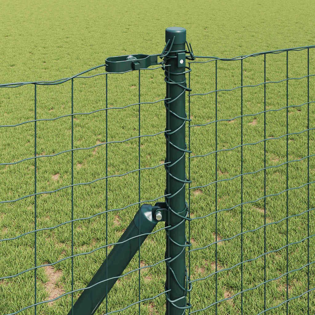 Vidaxl afrasteringspaal 7 pcs groen staal