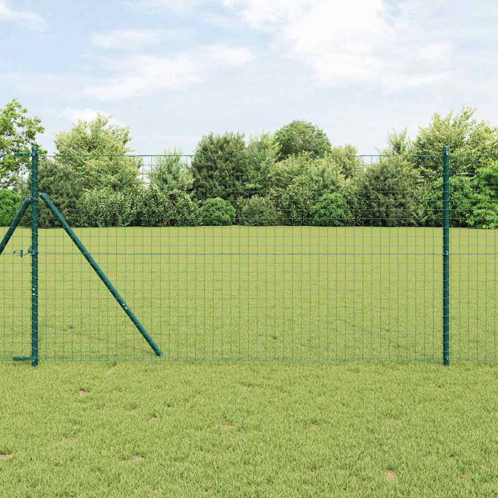 Vidaxl afrasteringspaal 7 pcs groen staal