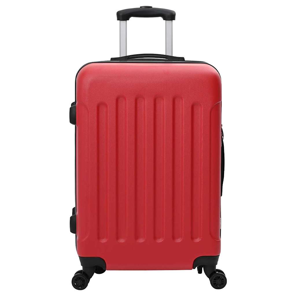 Vidaxl koffer met slot 3 pcs rood 50 x 31 x 78 cm abs kunststof