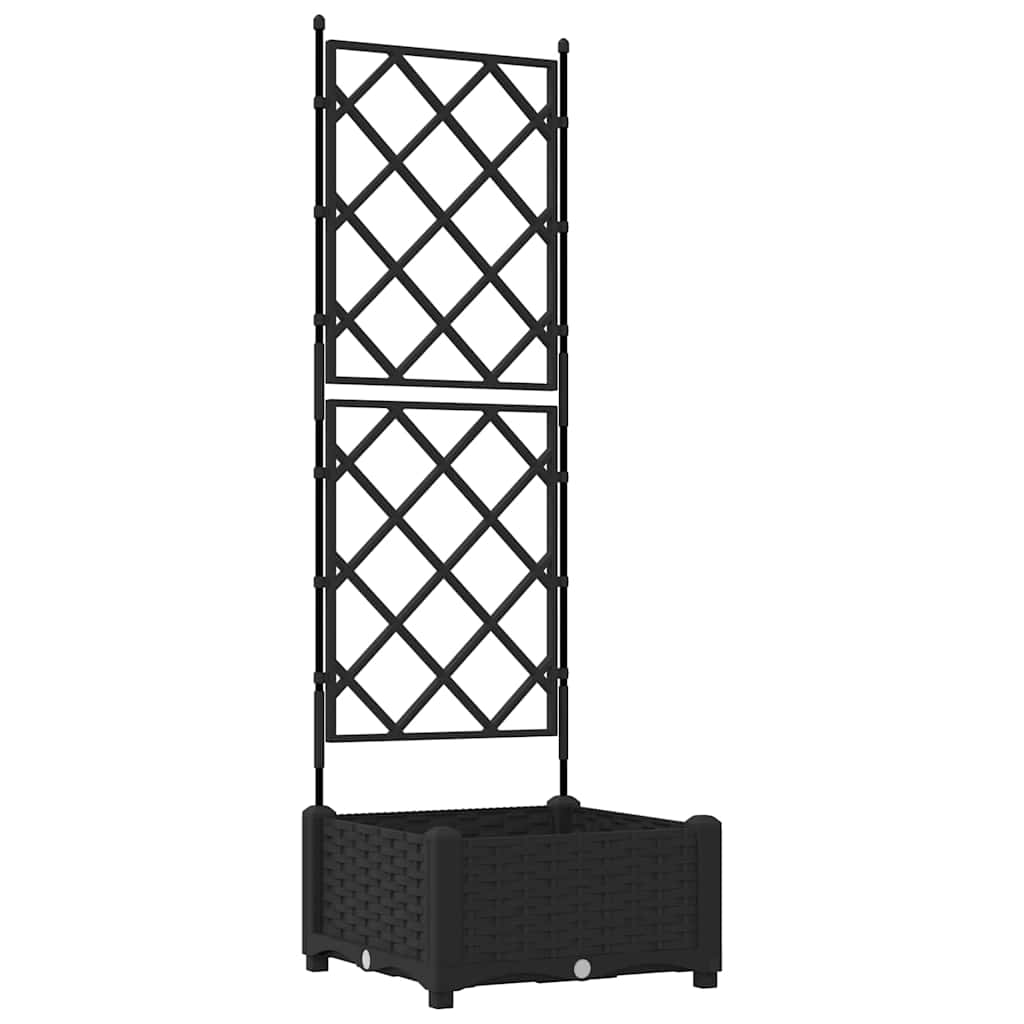 Vidaxl tuin bloempot zwart 40 x 40 x 125,5 cm staal