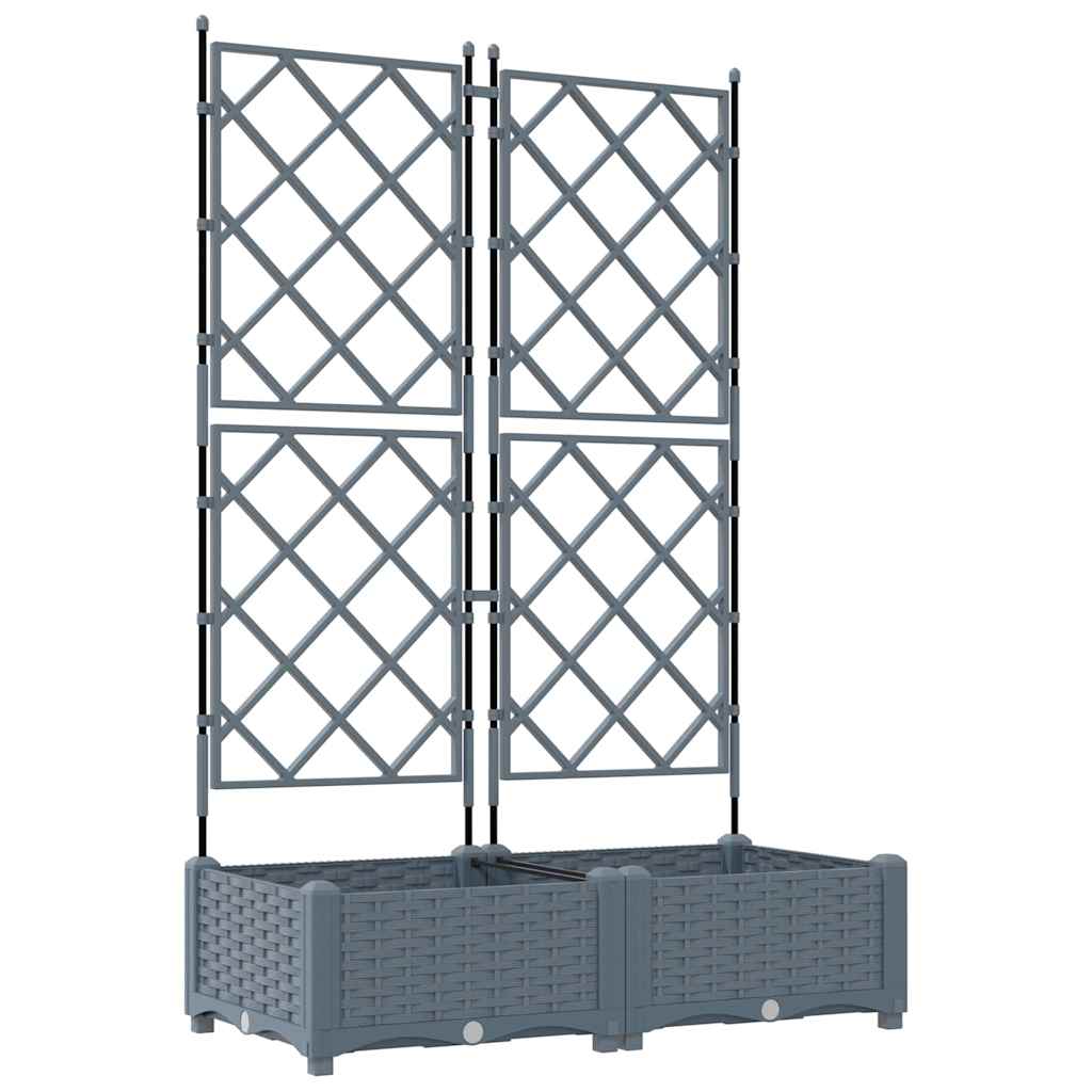 Vidaxl tuin bloempot 2 pcs licht grijs 80 x 40 x 125,5 cm staal