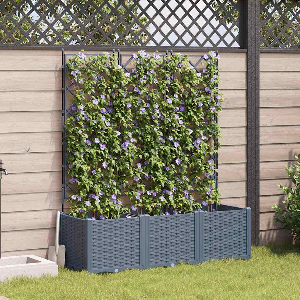 Vidaxl tuin bloempot 3 pcs licht grijs 120 x 40 x 143 cm staal