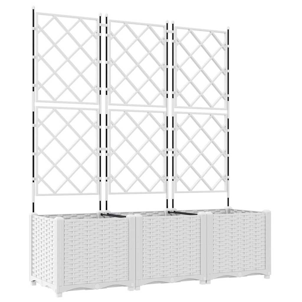 Vidaxl tuin bloempot 3 pcs wit 120 x 40 x 143 cm staal