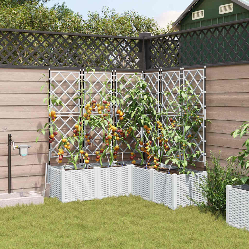 Vidaxl tuin bloempot 5 pcs wit staal
