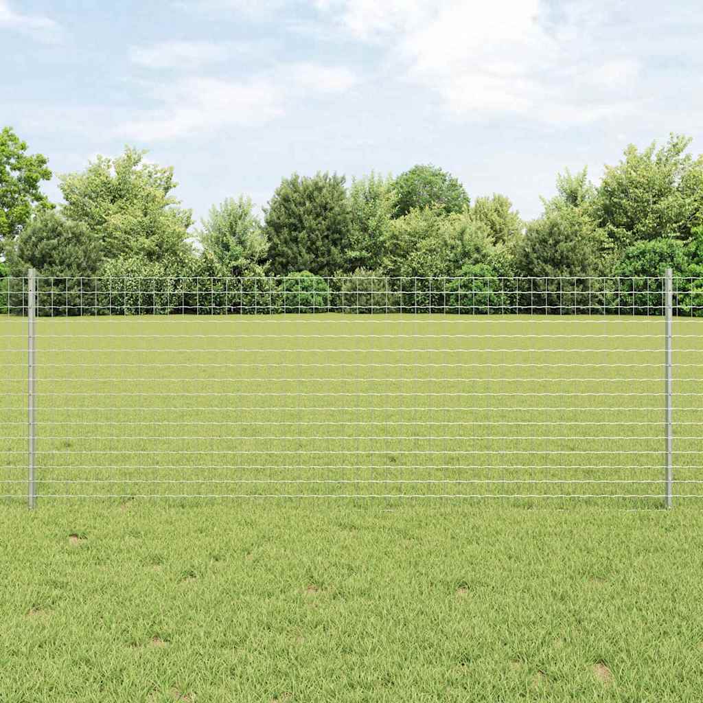 Vidaxl afrasteringspaal 11 pcs zilver 80 cm staal
