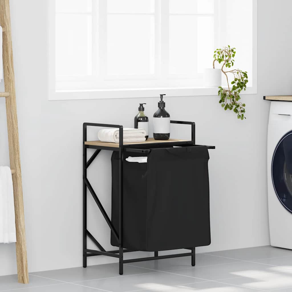 Vidaxl wasmand 1 vak met plank sonoma eikenkleurig