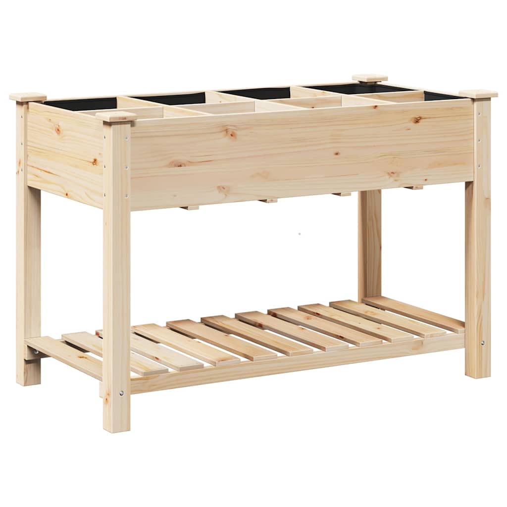 Vidaxl tuin bloempot beige 115 x 59 x 76,5 cm massief vurenhout