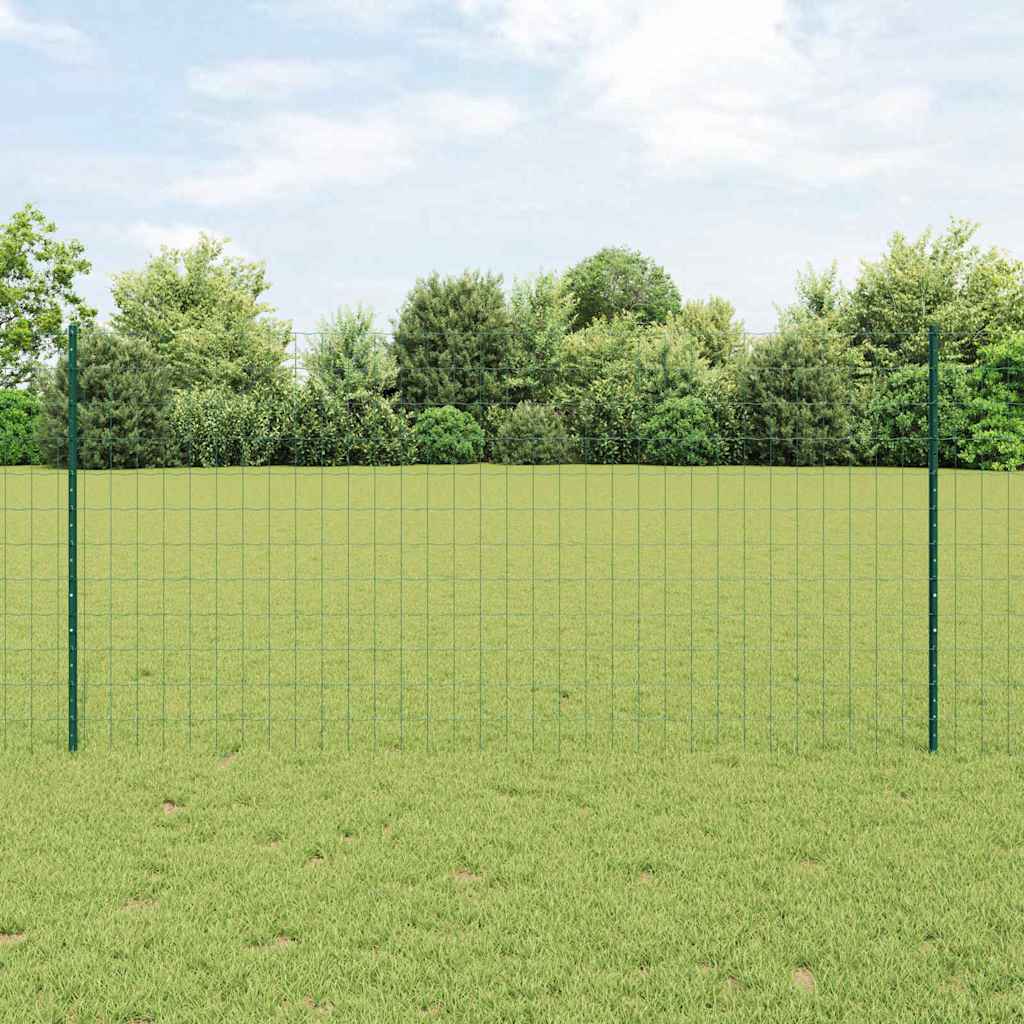 Vidaxl hek met paal groen 1,2 x 25 m staal en pvc