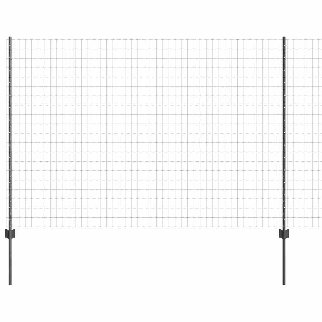 Vidaxl hek met paal grijs 1,6 x 10 m staal en pvc