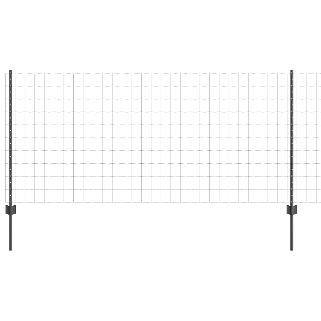 Vidaxl hek met paal grijs 1 x 10 m staal en pvc