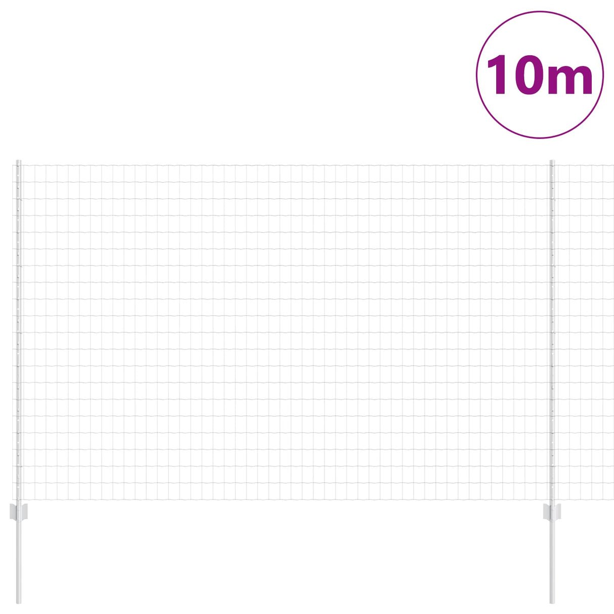 Vidaxl hek met paal zilver 1,5 x 10 m staal