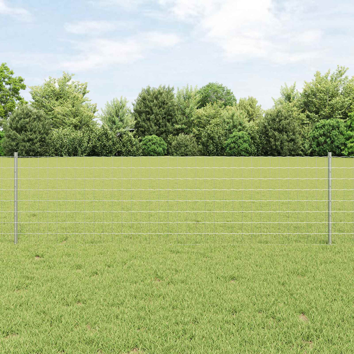 Vidaxl hek met paal zilver 0,6 x 25 m staal