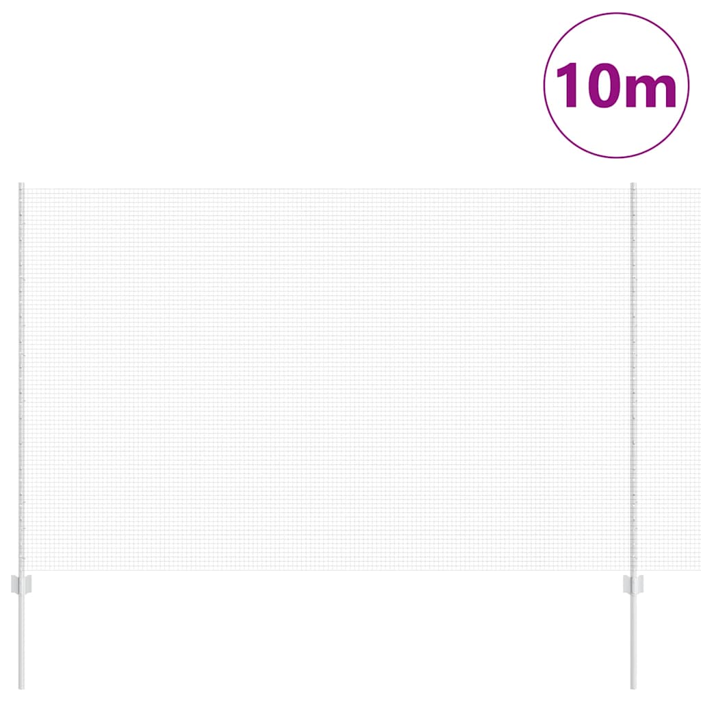 Vidaxl hek met paal zilver 1,5 x 10 m staal
