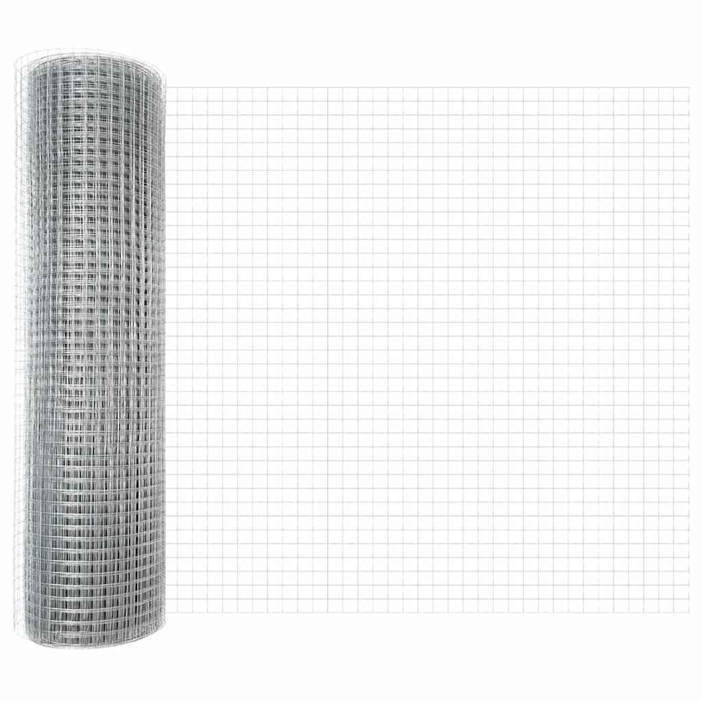 Vidaxl hek met paal zilver 0,4 x 50 m staal