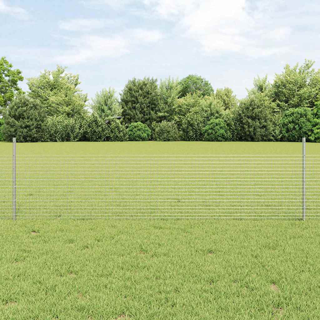 Vidaxl hek met paal zilver 0,5 x 50 m staal