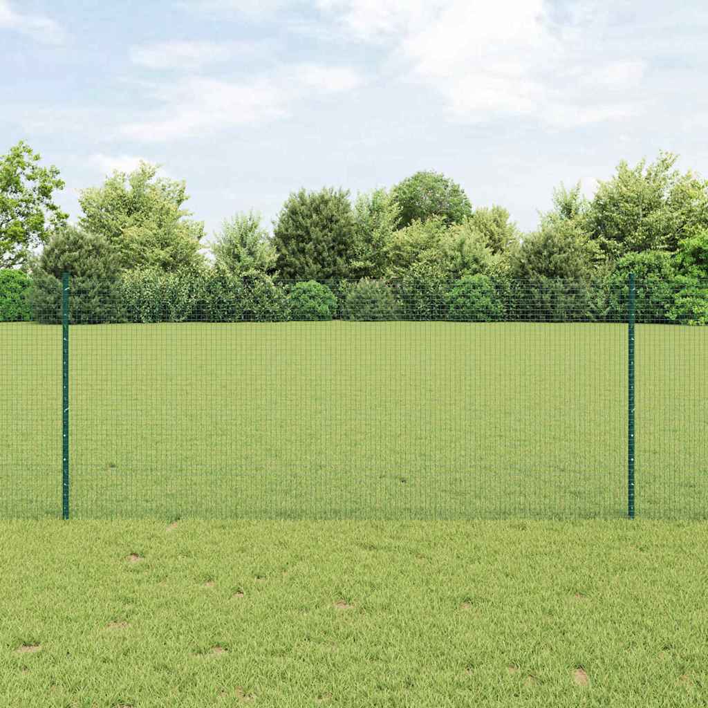 Vidaxl hek met paal groen 1 x 10 m staal