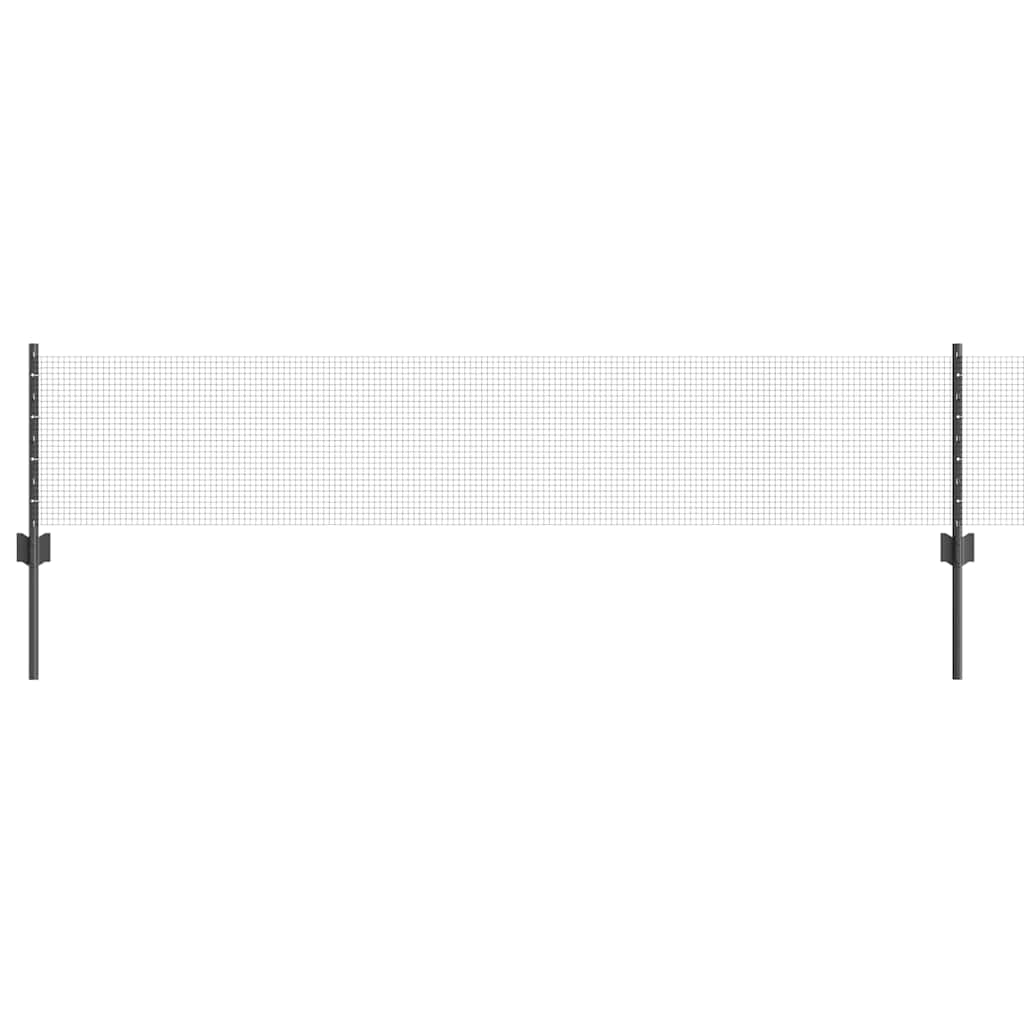 Vidaxl hek met paal grijs 0,4 x 10 m staal en pvc